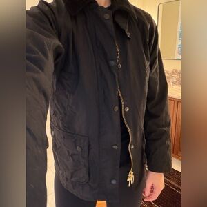 Barbour Black Waxed Jacket - sz 6 Women